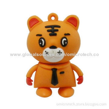 8GB Animal-shaped/Cartoon Tiger USB Flash Drive with High-speed and 64, 128, 256, 512MB Capacity